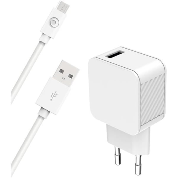 Laddare hem - Bigben - 2.4A IC Smart - USB A/micro USB-kabel - 100% Återvunnen plast
