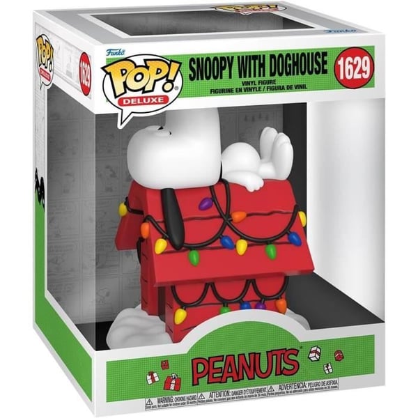 Figur Funnko Pop! Deluxe - Snoopy - Med Hundkoja - Vit - 9 cm - Unik Utgåva