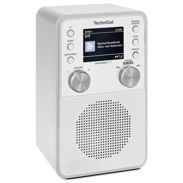 TechniSat DIGITRADIO 317 Bordsradio DAB+, FM, DAB+, Bluetooth, AUX väckfunktion vit