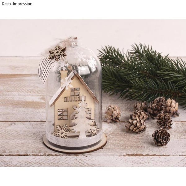 Plastklocka med bas, 8cm 13cm, med jute snöre