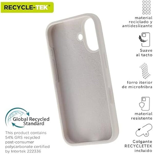 Coque - MUVIT - iPhone 16 - Återvunnet silikon - Flexibel - Slät