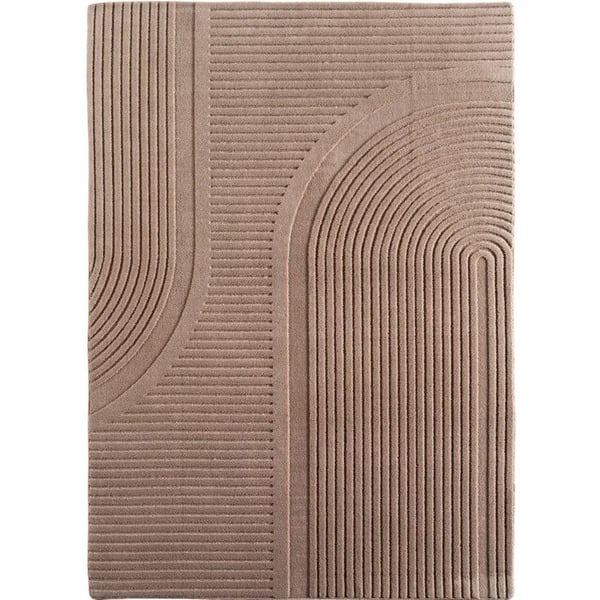 Ayyildiz Modern design mat Beige 200 x 290 cm Boho Skandinavisk Enfärgad, dekorativ mjuk och tvättbar 3D-effekt,