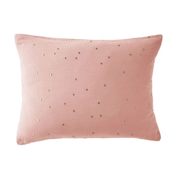 Taie d'oreiller Pois Doré Déco "Gaïa Chic" 60 x 60 cm & 50 x 70 cm "Gaze de Coton" - Gaïa Chic Rose Pêche - 50 x 70 cm