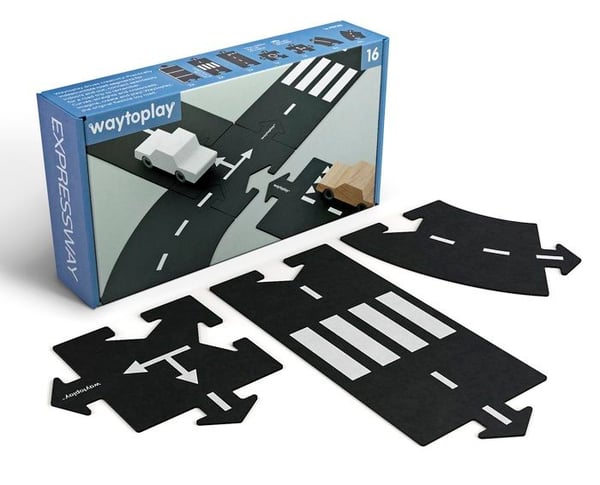 Flexibel krets för bilar - waytoplay - National Road - 16 stycken - Vattentålig - Svart