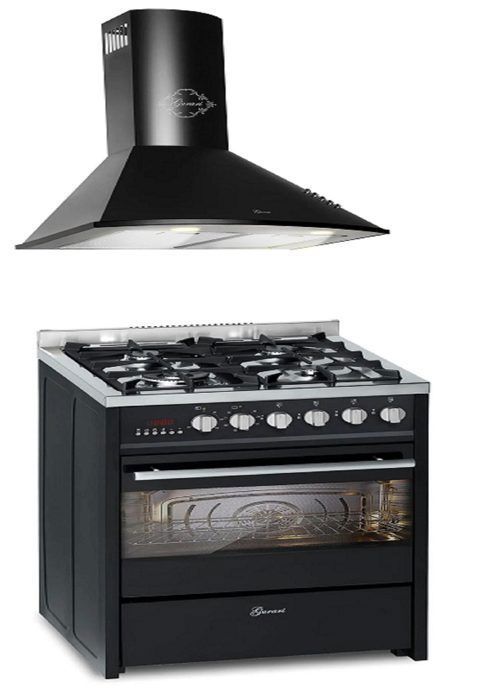 Gaskök - GURARI - GCH E 610 BL - Elektrisk ugn 60 L - Kolfilterfläkt 1000m³/h - Svart
