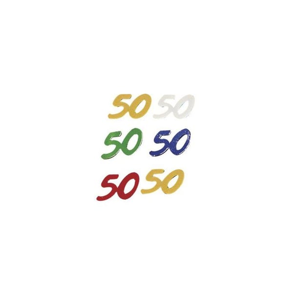 Jubileumspaljetter, 50, 12 g, 5 assorterade färger