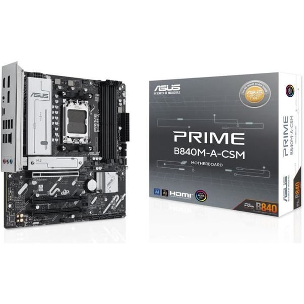 Moderkort - ASUS - PRIME B840M-A-CSM - AMD B840 - AM5 mikro ATX-plats