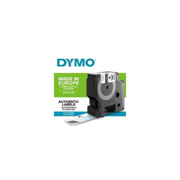 DYMO Rhino - Laminerade tråd- och kabeletiketter 24mm x 5,5m - Svart på vitt