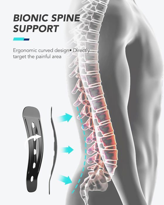 FITOMO Ländryggsband, Ländryggsstöd för Män och Kvinnor med Ergonomisk Design och Stöd i Kolfiber - M