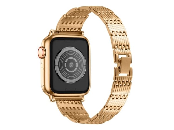 Armband för Apple Watch 42/44/45mm i rostfritt stål med strass i guld