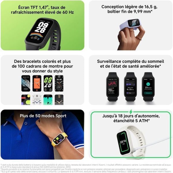 XIAOMI Smart Band 9 Active Vert - Smartklocka - AMOLED-skärm - 21 dagars batteritid - Pulsmätare