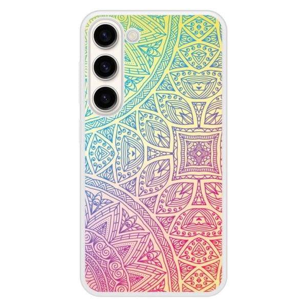 Siliconeförstärkt tryckt fodral kompatibelt med Samsung Galaxy S23 Mandala Pastell