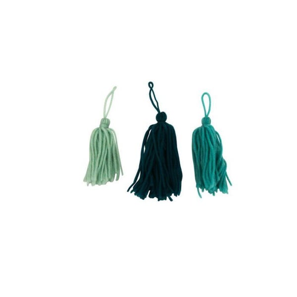 MégaCréa DIY - Pompon tofs i ull Camaieu blå 8cm 3 stycken