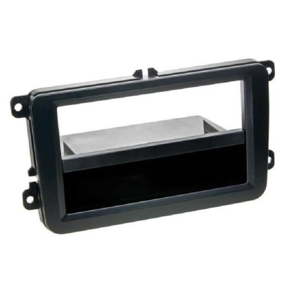 2DIN bilradio fascia - GENERIC - Kompatibel Seat Skoda VW - Svart - Gummi touch - Tom ficka
