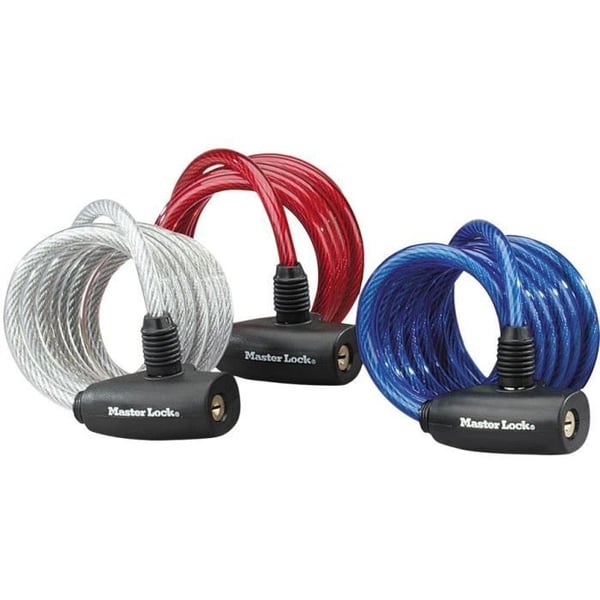 Masterlock kabellås - 8127EURDPRO - 1,8m x 8mm - Vridet stål - Blå