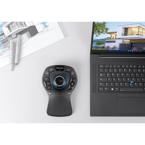 Souris 3D - 3Dconnexion - SpaceMouse Pro Wireless - Bluetooth - Ergonomisk - 15 knapper
