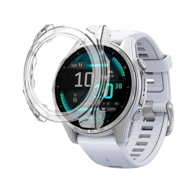 Garmin Fenix 8 43mm kompatibelt fodral - Hårt skyddsfodral Transparent härdat glasskärm Phonillico®