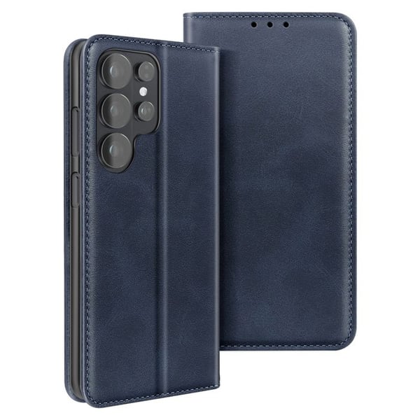 Folio Plånboksfodral för Galaxy S26 Ultra Läderlook med Videostöd Mörkblå