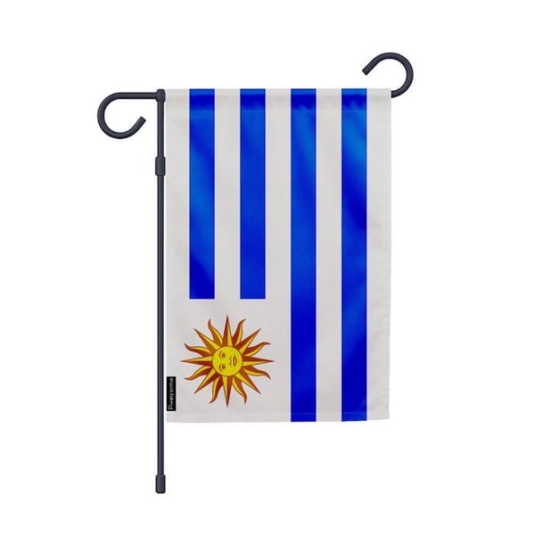 Uruguay Trädgårdsflagga – 32 x 47,5 cm – Hållbar Polyester – Vertikalt Format – Utomhus – Pixelforma