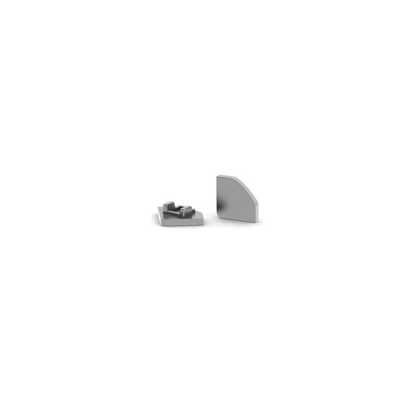 Aluminiumhuva för LED-profil Alu-45 - Utan kabelhål - Silver