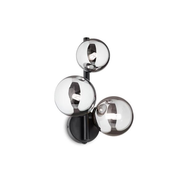 Vägglampa - Ideal Lux - PERLAGE - 3 Globor - Svart Metall - Modern Design