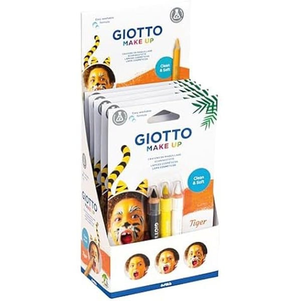 Kosmetiska kritor - GIOTTO - Tigrar - Diameter 6,25 mm - Dermatologiskt testad - Skyddshätta