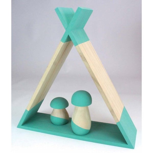 MégaCréa DIY - Tipi hylla i trä 35 x 35 x 10 cm