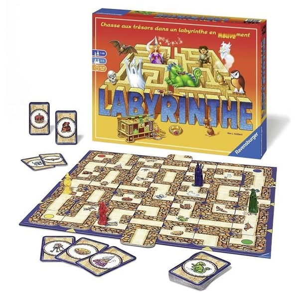 Labyrint - Ravensburger - Familjebrädspel - Skattjakt i en rörlig labyrint - Från 7 år