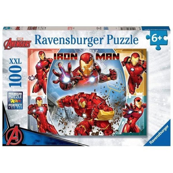 100 bitars XXL-pussel, The mäktiga Iron Man / Marvel Avengers, 00013377, 6 år och uppåt, Ravensburger, MARVEL HEROS