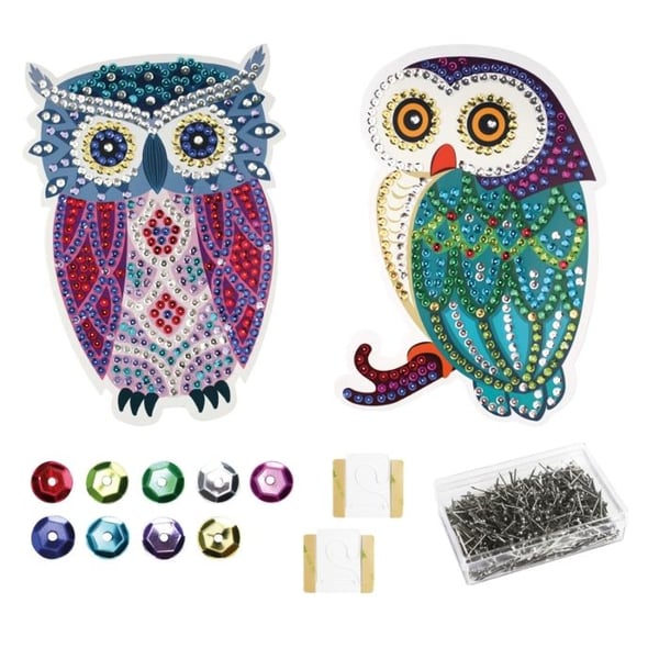 MégaCréa DIY - Kreativ kit barn Paljetter Ugglor