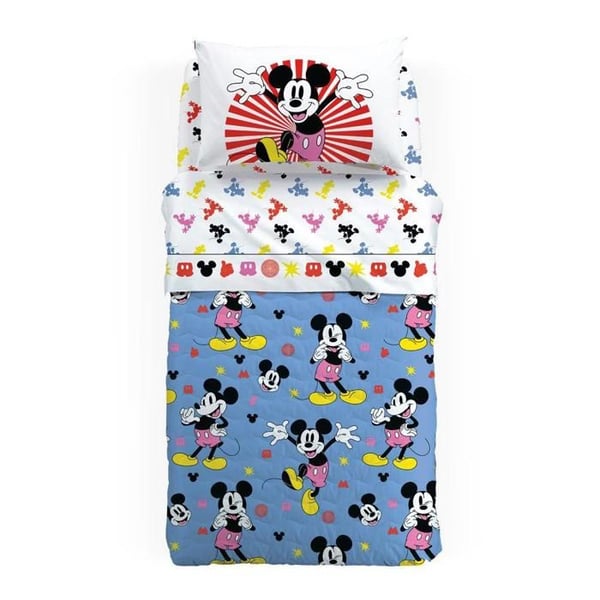Caleffi Mickey Fantasy quiltad sängöverkast för enkel resårmadrass