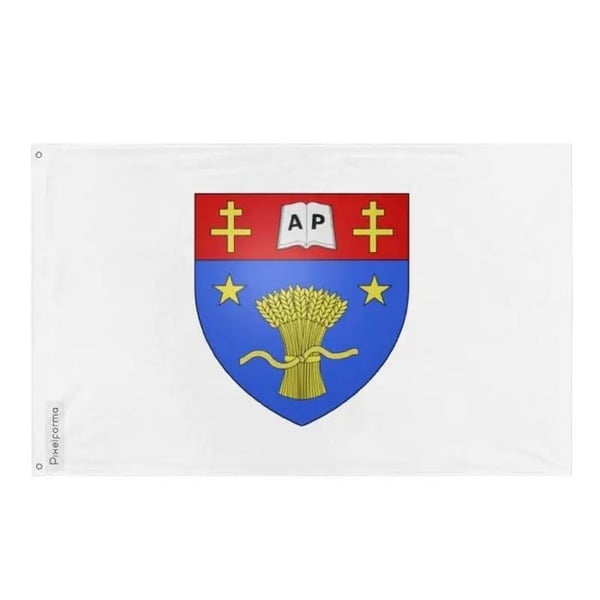 Flagga La Pocatière – 90 x 150 cm – Motståndskraftig polyester – 2 metallöljett – Inomhus / Utomhus – Pixelforma