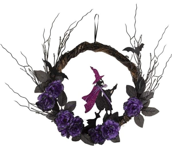 Dörrkrans - LILLA CLOWN - re22959 - Häxa - Flätad trä - 35 cm