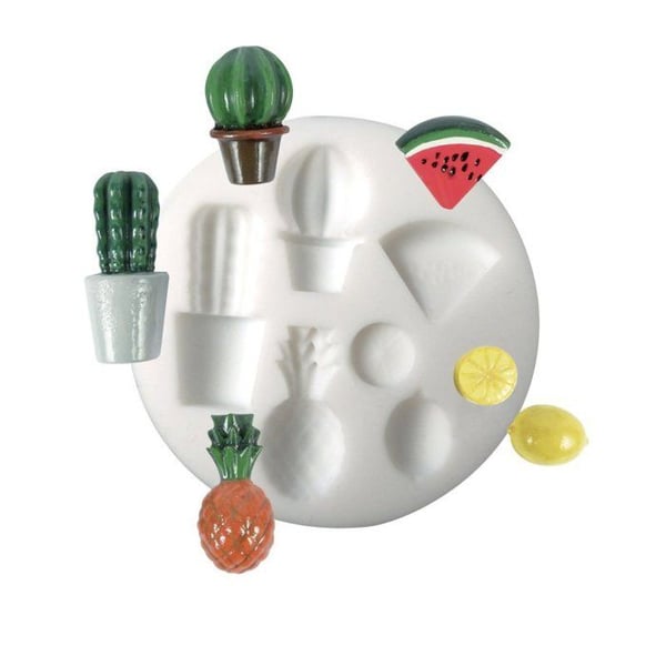Mini silikonform för polymerlera - Exotisk