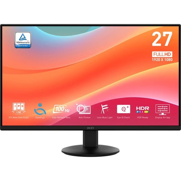 Näyttö 27" - MSI - Pro MP272L - Full HD 1920x1080 - 100Hz - 4ms - LED Musta