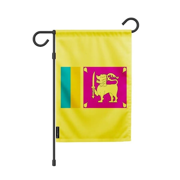 Sri Lankas trädgårdsflagga – 32 x 47,5 cm – Hållbar polyester – Horisontellt format – Utomhus – Pixelforma