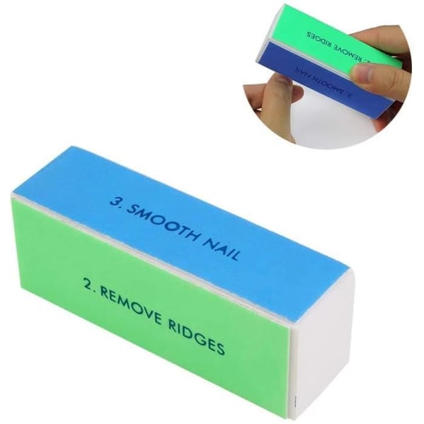 Professionell nagelfil 4-sidig blockbuffert slipning svamp polering naglar konstverktyg - FABLCREW