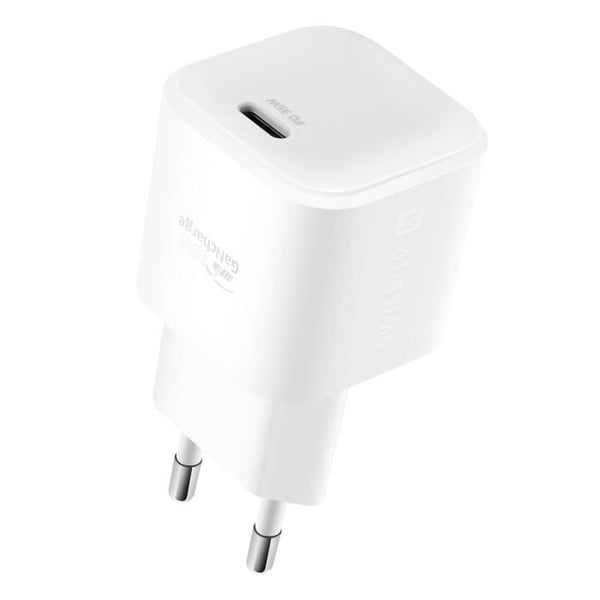 Swissten Ultrasnabb 35W GaN USB C nätladdare Vit