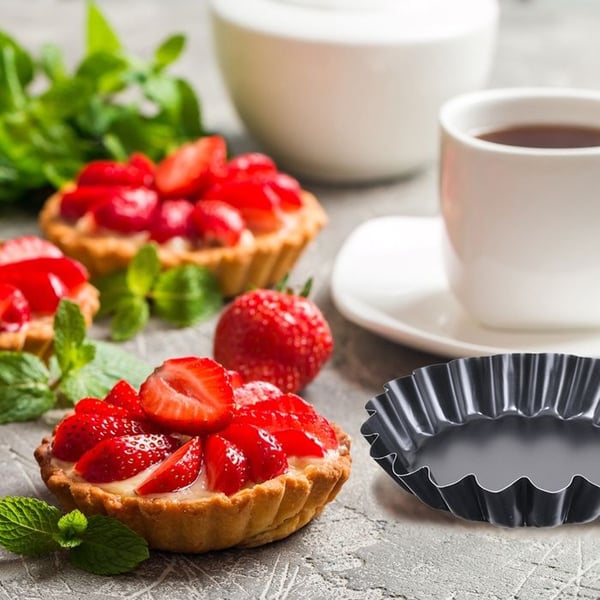Metal tarteletforme - ORION - 11 cm - Non-stick - Sæt af 6 - Bølgekanter - Tåler op til 200°C