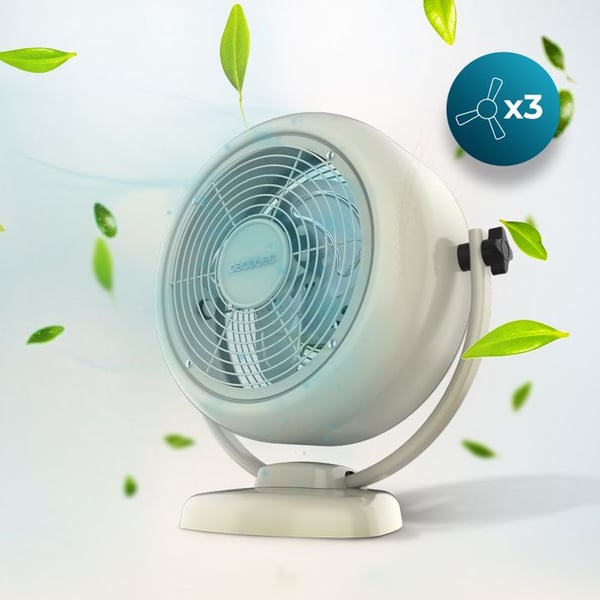 Cecotec Bordsfläkt EnergySilence 800 RetroDesk Beige, 20W Effekt, Diameter 20 cm (8"), Justerbar Lutning