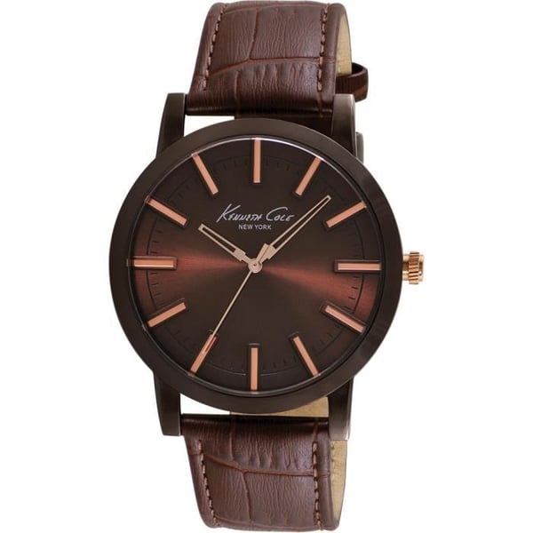 Klocka - KENNETH COLE - SLIM IKC8044 - Brun - Läder - Analog kvarts