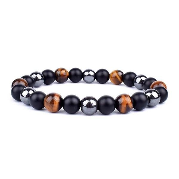 Armband - HEMATIT - 13-6mm - Energibalance - Obsidan - Mixad