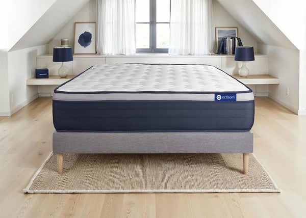 Madrass- och boxspringset 130x190 cm - Actiflex Max - Boxspringkit grå