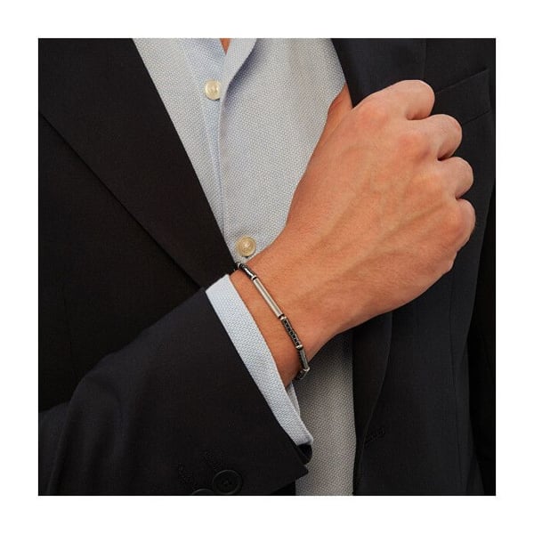 Armband i stål med hematit för män B Rocks TJ3639
