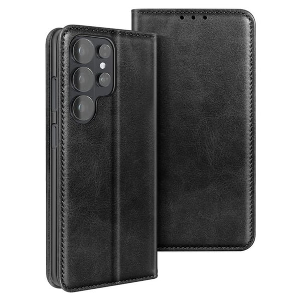 Folio Plånboksfodral för Galaxy S26 Ultra Läderlook med Videostöd Svart