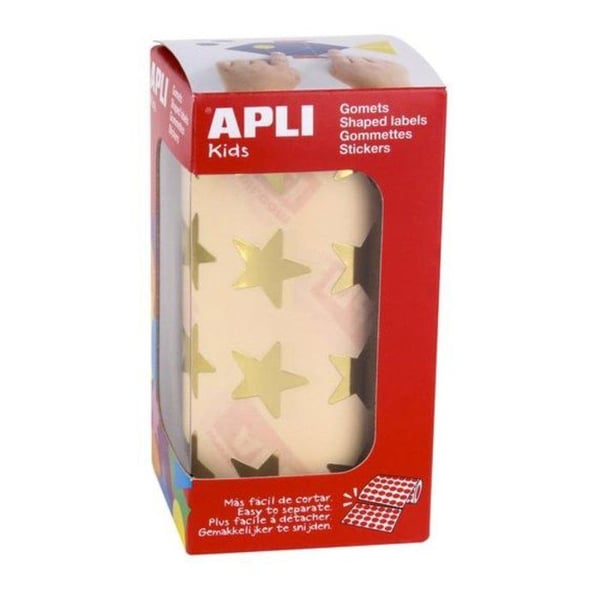 Apli Agipa - Stjärnformade klistermärken rulle 20 mm Guld x 1 416