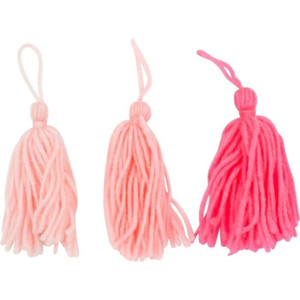 MégaCréa DIY - Pompon houppe i ull Camaieu rosa 8cm 3 stycken
