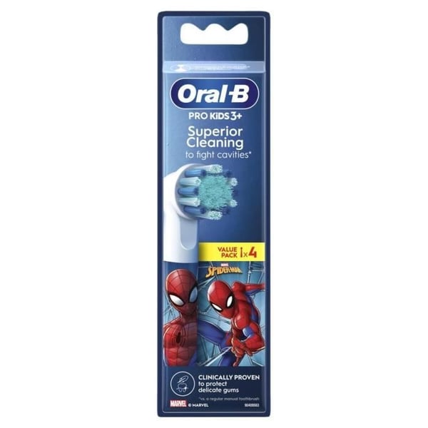 Oral-B Pro Kids Brossettes Spiderman, Marvel /Frost, Disney, Paket med 4 enheter
