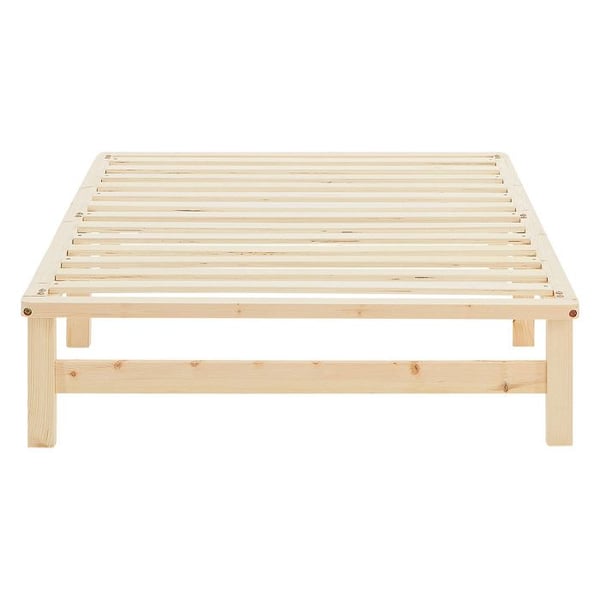Lit Palette 90x200 cm Naturligt Trä med Sängbotten – Enkel Säng / Gästsäng Lätt Montering - HOMESTYLE4U