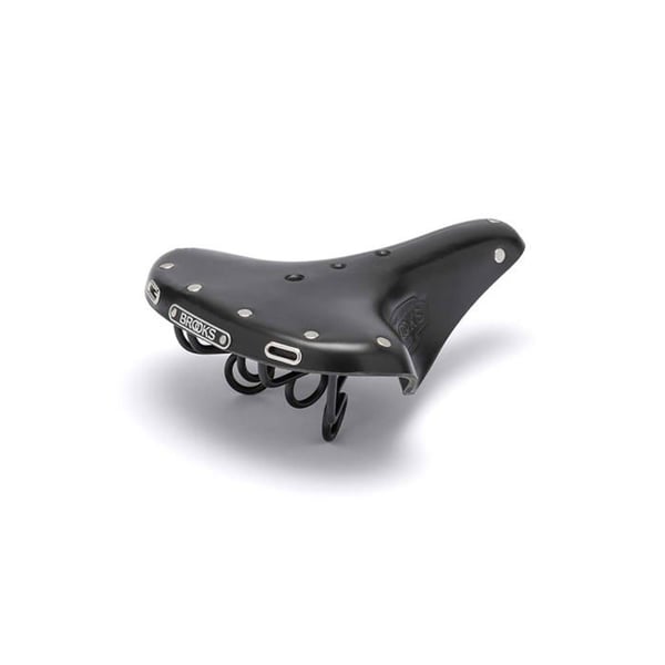 Cykelsadel - BROOKS ENGLAND - B72 - Svart - Dubbel spiralfjäder - Rakt styre